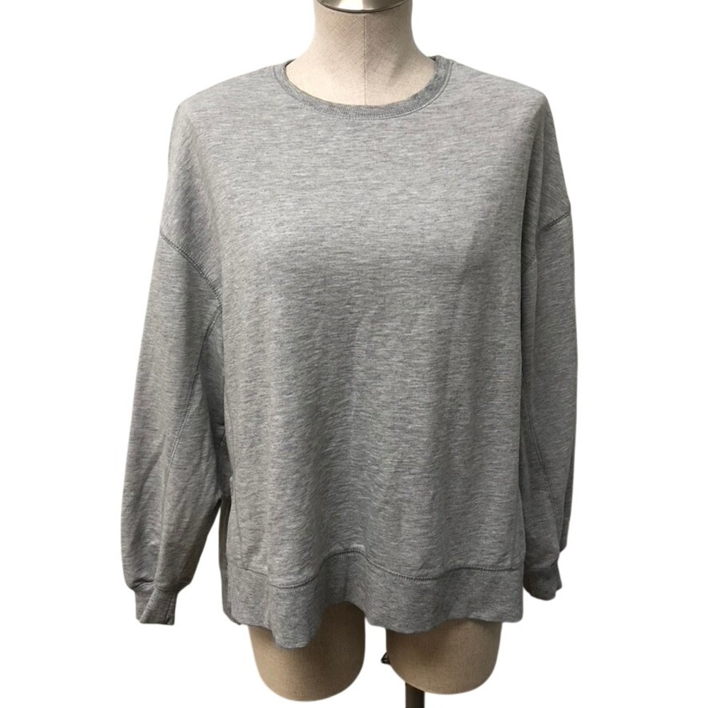 Z Supply Sweatshirt Womens XS Heather Gray Relaxed Fit Side Slits Comfort